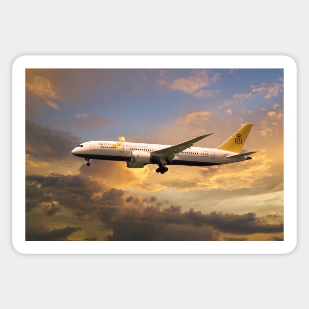 Royal Brunei Boeing 787-8 Dreamliner V8-DLC Sticker by aviationart